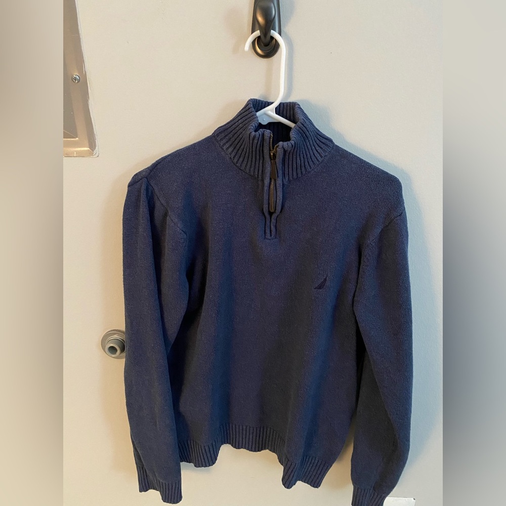 Nautica Quarter-Zip Navy Blue Pullover (medium)